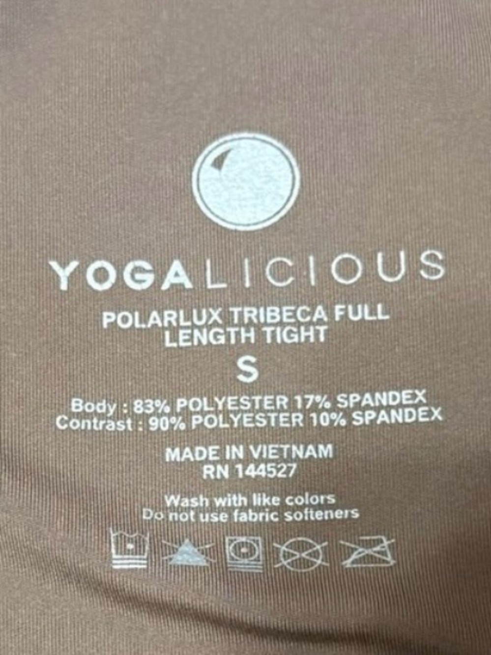 Yogalicious Polarlux Tribeca Fleece Leggings S Brown High Rise Pockets NWOT - Picture 4 of 5